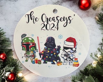Personalisierte Star Wars Ornament, Name Ornament, Weihnachtsgeschenk, Star Wars Fan Decor, Baumdekoration