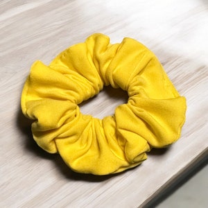 Bright Yellow Hair Tie, Elastic Hair Scrunchie, Hair Bun Accessory, Women&#39;s Fashion Accessory