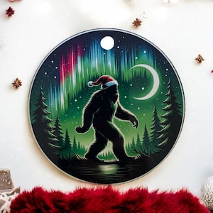 Personalized Sasquatch Christmas Ornament, Handmade Holiday Tree Decoration, Bigfoot Gift, Unique Festive Sasquatch Decor