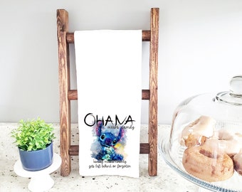 Ohana means family and no one gets forgotten, stitch kitchen tea/hand towels