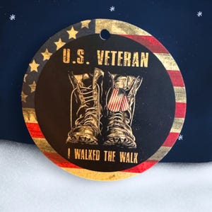 Personalized US Veteran Christmas Ornament, Military Holidays Decoration, Patriotic Gift, Custom Holiday Decor, Veteran Gift