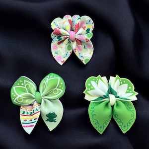 Tiana Hair Bows Set, Ribbon Bow Clips, Girls Hair Accessories, Bow Hair Clips, Handmade Bows