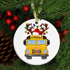 school bus ornament; MDF material; personalized school bus ornament; gift for school bus driver