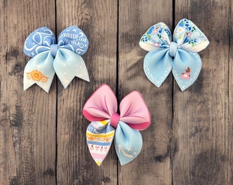 Cinderella Hair Bows, Princess Hair Accessories, Girls Hair Clips, Fairy Tale Bow Set, Magical Hair Bow Gift