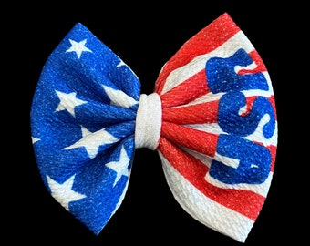 Rot Weiß Blau Nylon Haarschleife Clip, Patriotische 4. Juli USA Schleife, Amerikanische Flagge Accessoire