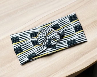 Thin gold line flag, dispatcher headband, stretchy and soft