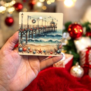 Handmade Ocean Inspired Christmas Ornament, Personalized Beach Holiday Gift