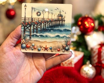 Handgemachte Ocean inspirierte Weihnachtsverzierung, personalisiertes Strandurlaubsgeschenk