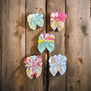 Pastel Spring Hair Bows • Floral Hair Clips • Girls Hair Accessories • Flower Bows • Spring Gift Idea