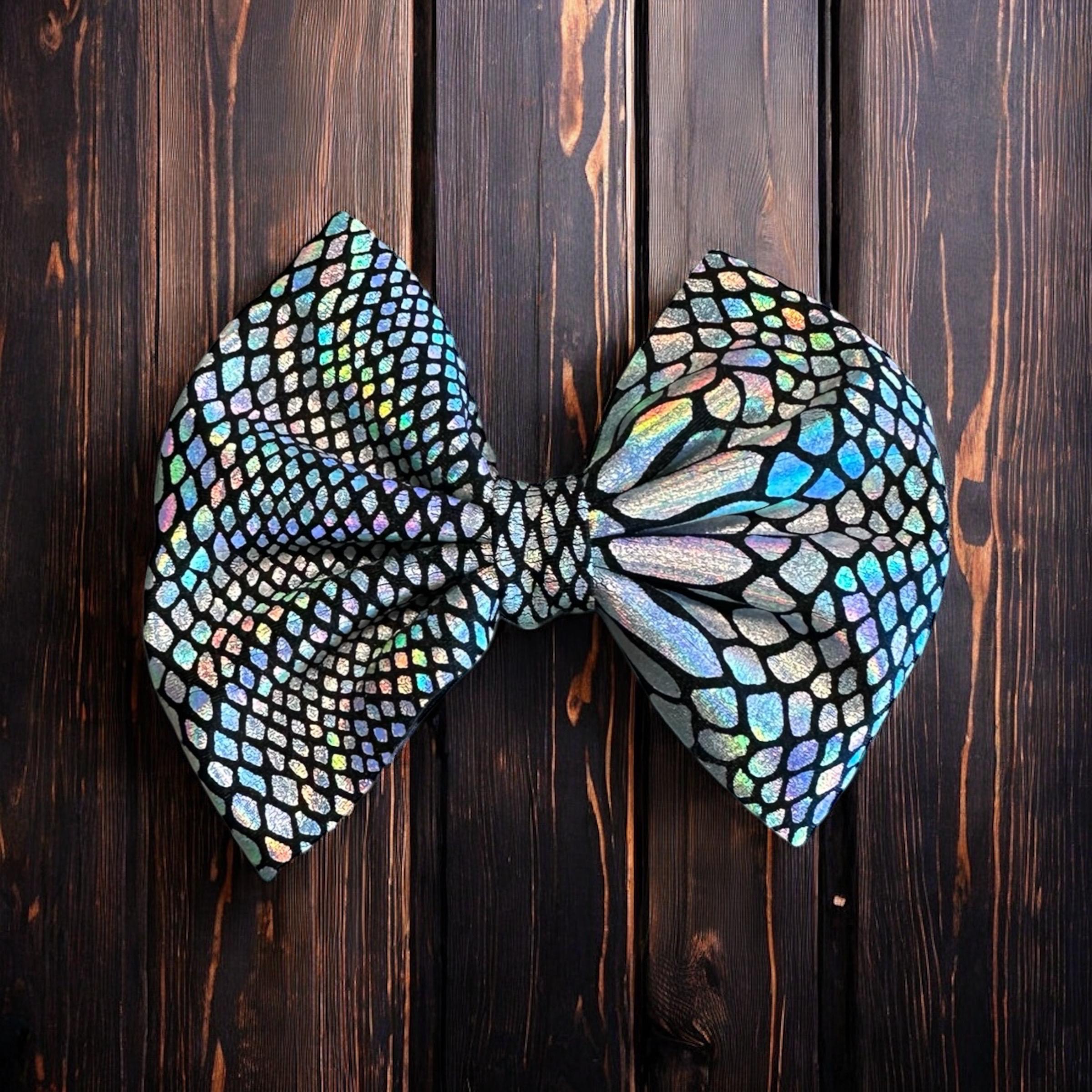 Hair clips bow snake skin Snake Skin Hair Clip Trio Set – Little Sunshines main image 3