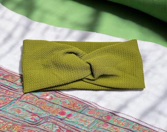 Diadema elástica en color verde oliva, diadema suave, accesorios casuales para el cabello, diadema de moda, diadema cómoda