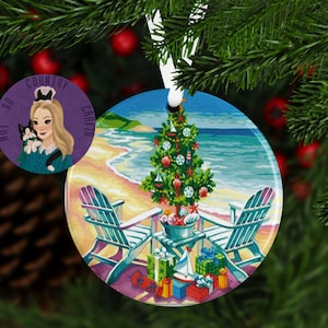 Beach ornament; personalized Christmas ornament; gift for beach lover; Christmas gift