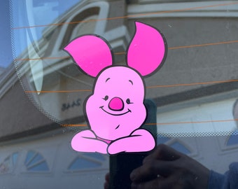 Vinyl decal, Car Decal, sticker, lap top, Piglet inspired, approx size 5x5 inches