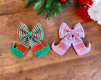 Elf Shoes Hair Bow, Christmas Hair Accessory, Festive Hair Clip, Holiday Hair Bow, Cute Hair Bow