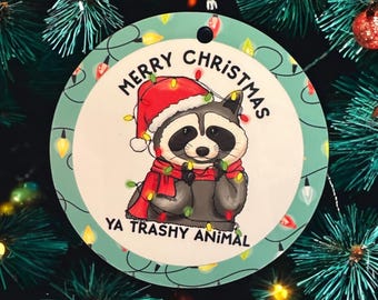 Kerstornament wasbeer, decoratie bosdieren, vakantieornament, boomdecor, winterdecor, leuk cadeau