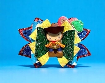 Fiocco per capelli di Toy Story di Woody • Fiocco per capelli in finta pelle • Fiocco con molletta a coccodrillo • Accessorio per capelli di Toy Story • Regalo per bambini