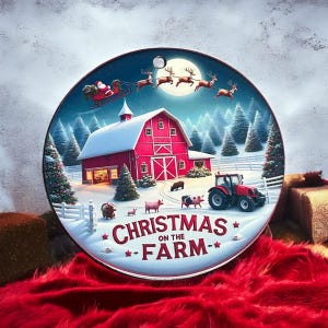 Handmade Christmas on the Farm Ornament, Personalized Holiday Decor, Farmhouse Ornament Gift