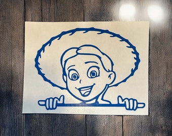Jessie Car Decal, Toy Story Inspired, Cartoon Character Sticker, Kids Room Decor, Toy Fan Gift approx 5x4"