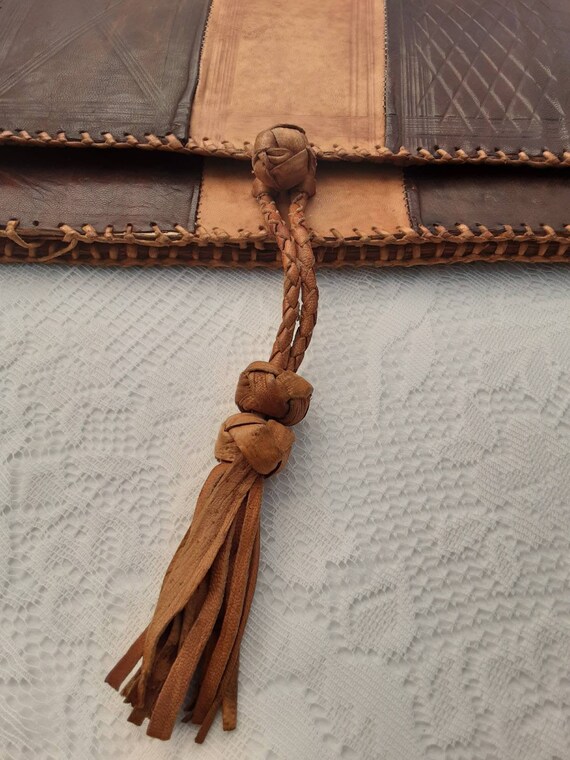 Tooled Leather Mexican Purse / Bag  from 1940s - … - image 2