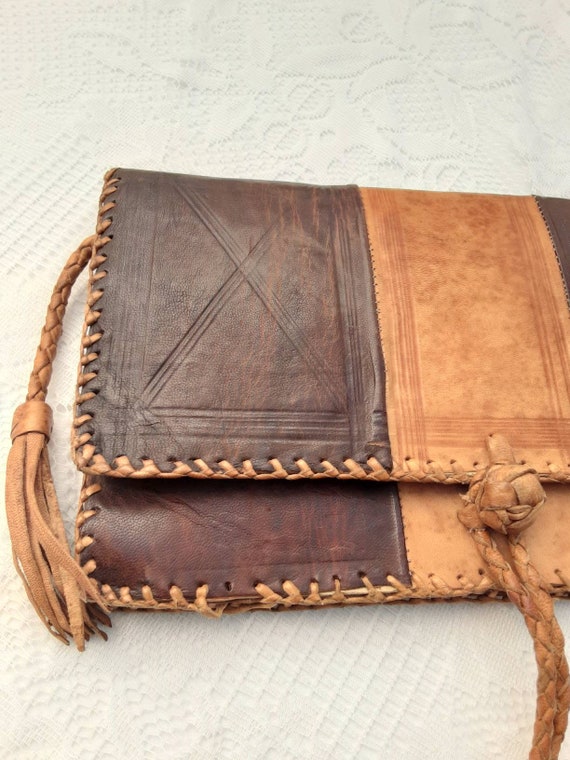 Tooled Leather Mexican Purse / Bag  from 1940s - … - image 3