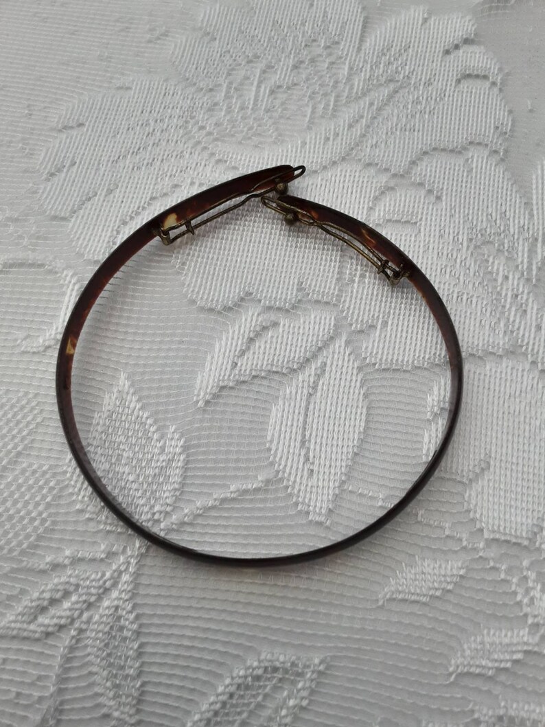 Mid Century Tortoiseshell Coloured Bun Holder Hair Accessory 1950s Original Vintage
