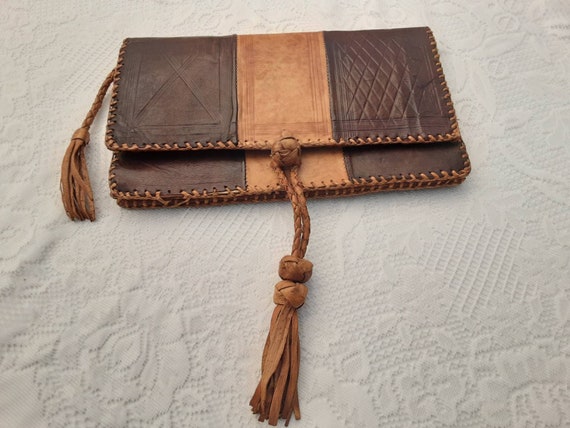 Tooled Leather Mexican Purse / Bag  from 1940s - … - image 1