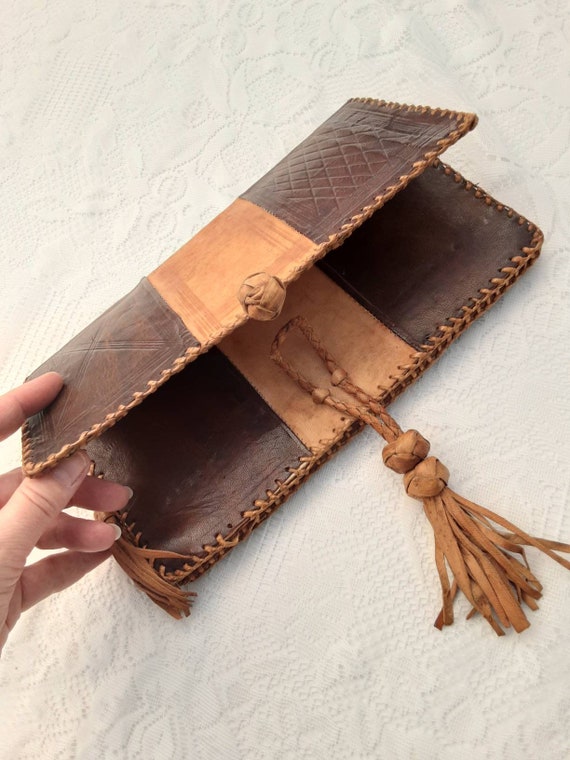 Tooled Leather Mexican Purse / Bag  from 1940s - … - image 7