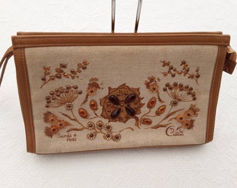 ENID COLLINS Bag with Seeds & Pods design, Rare Vintage, Mid Century