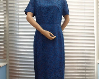 Cocktail Dress in Blue Lace,  Original Vintage