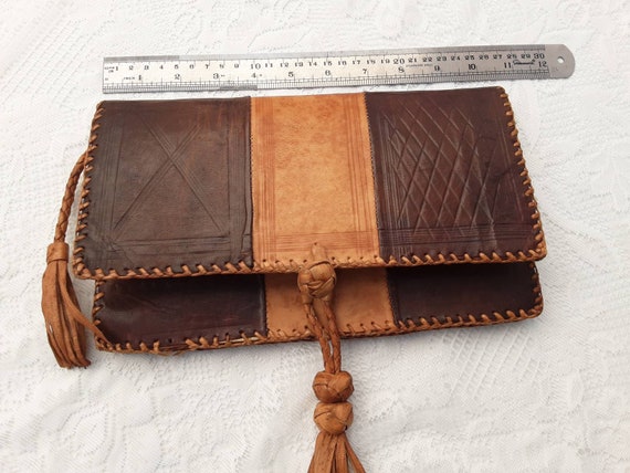 Tooled Leather Mexican Purse / Bag  from 1940s - … - image 10