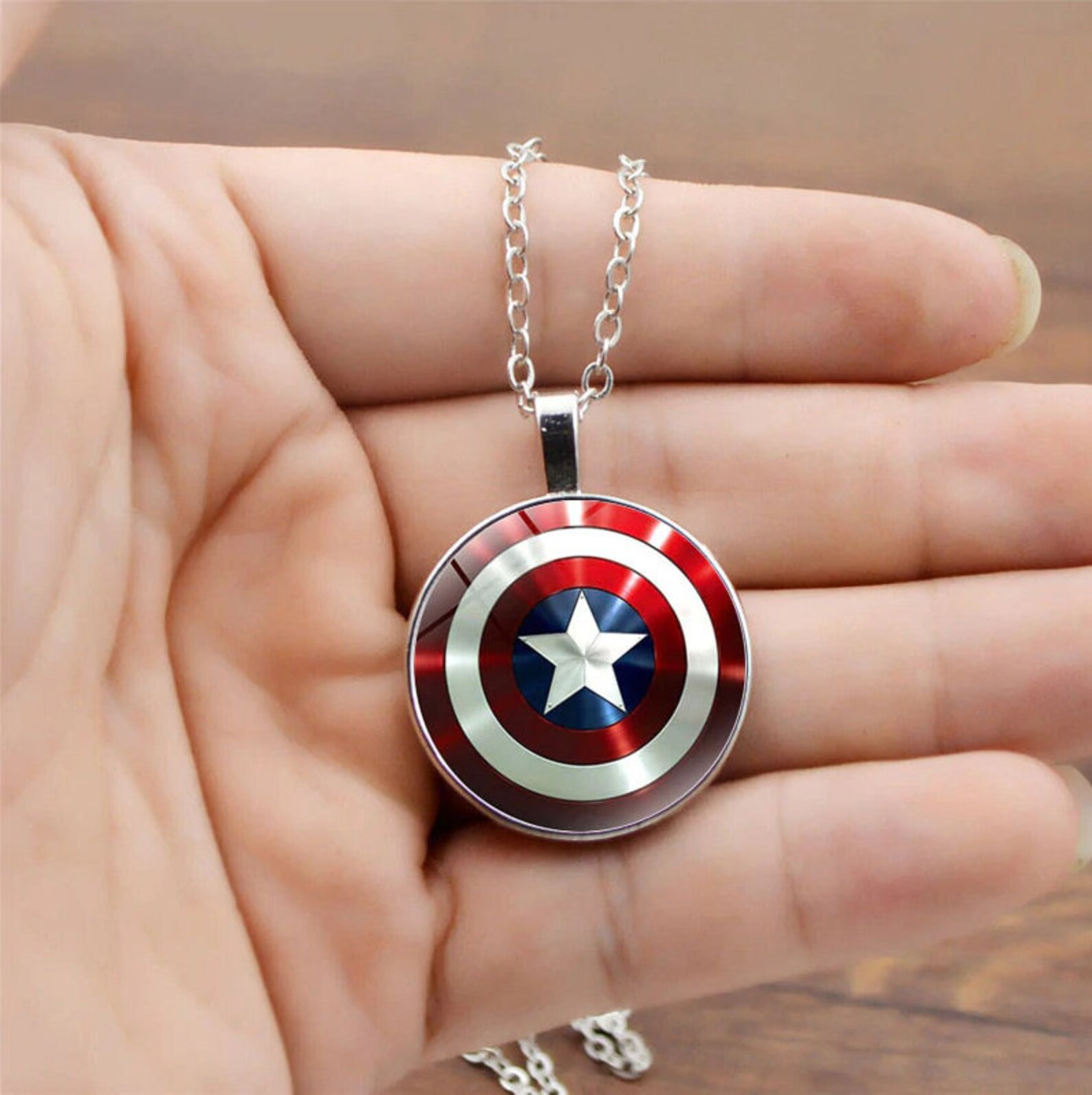 Captain America Vibranium Shield Marvel Superhero Pendant - Etsy
