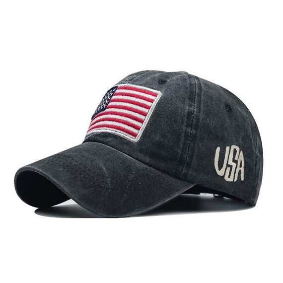 Black American Flag Baseball Cap US USA Flag Hat Adjustable - Etsy