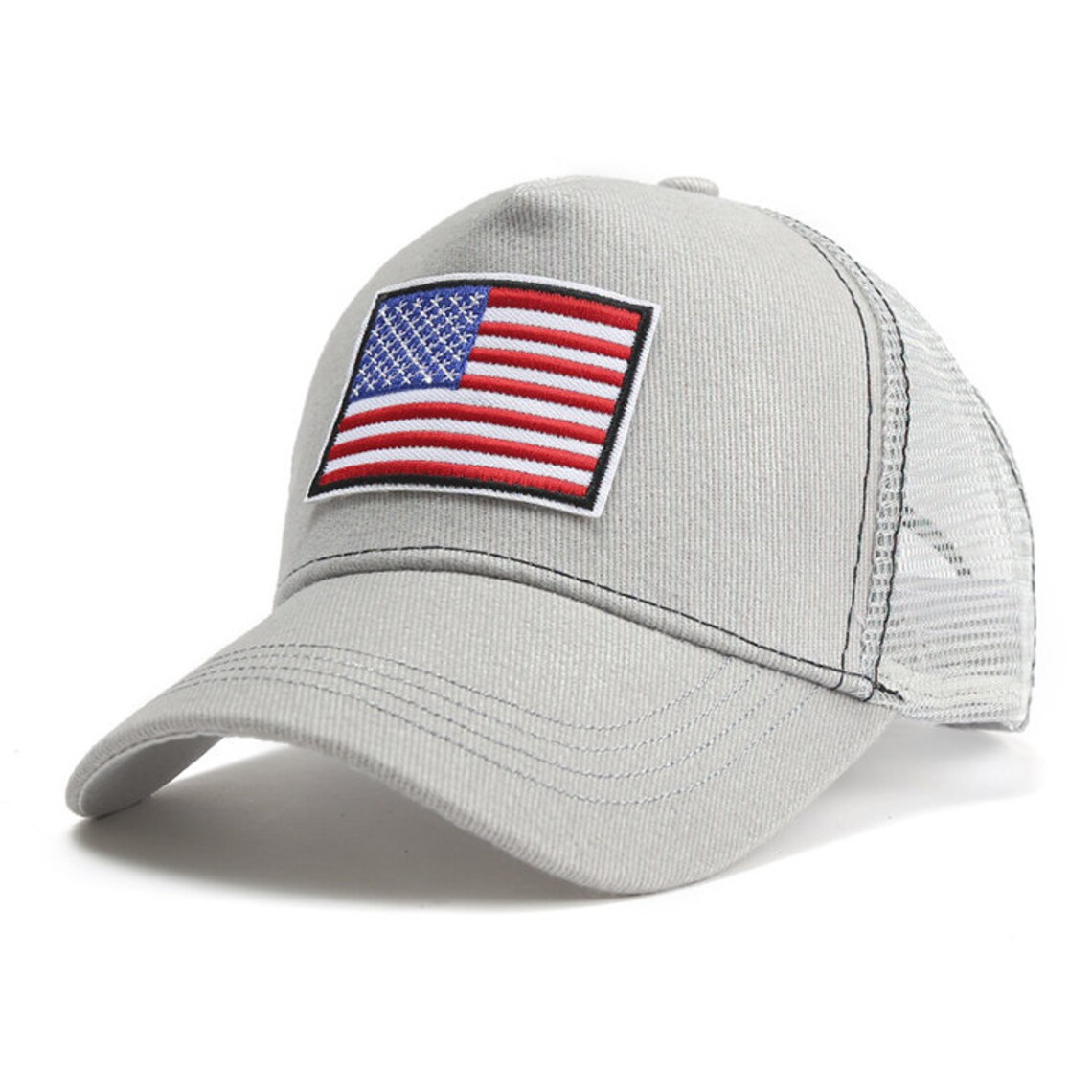 American Flag 6 Panel Adjustable Snapback Trucker Mesh Hat USA | Etsy