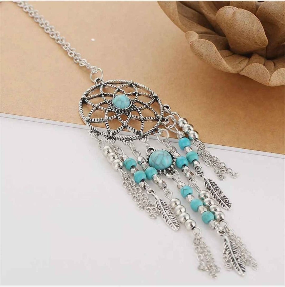 Native American Style Dreamcatcher Motif Necklace - Etsy