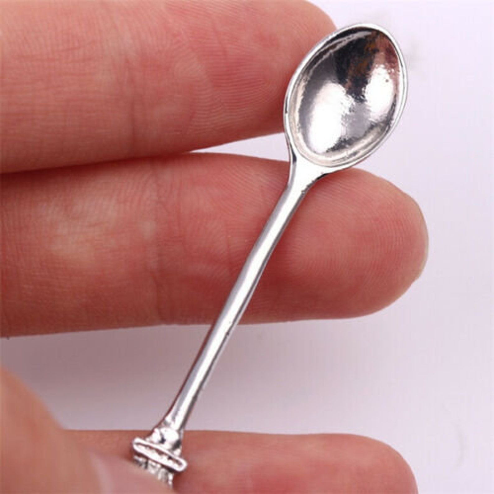 Tiny Tea Spoon Shape Charm Silver/gold Pendant Necklace With Etsy