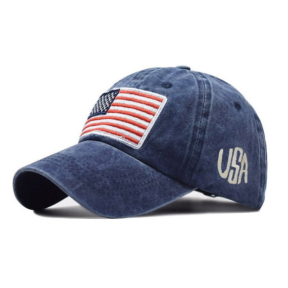 Blue American Flag Baseball Cap US USA Flag Hat Adjustable - Etsy