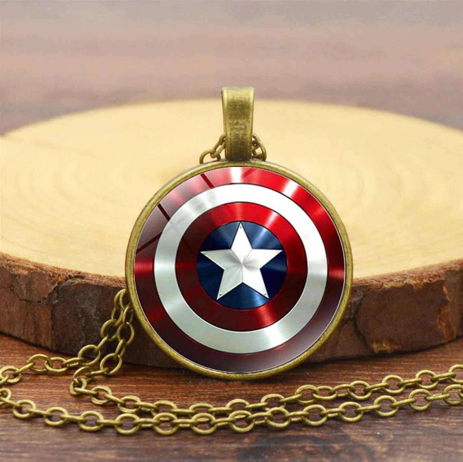 Captain America Vibranium Shield Marvel Superhero Pendant - Etsy