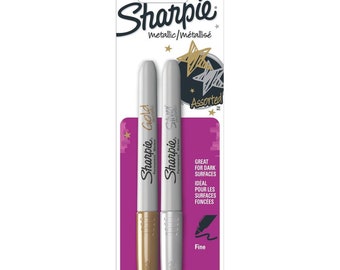 Metallic Sharpies Two pack, For use with Black primary Rug Backing Fabric