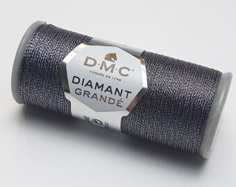 DMC Diamant Grande Metallic Grey, Anthracite Grey, DMC Grey Metallic, Metallic Embroidery Floss, Punch Needle Thread, Metallic Thread