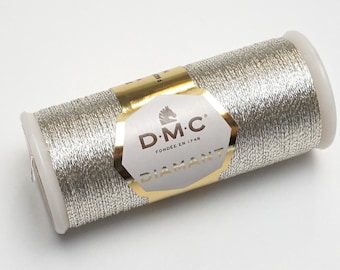 DMC Diamant Light Silver, Silver DMC Thread, DMC Grey Metallic, Metallic Embroidery Floss, Punch Needle Thread, Metallic Thread