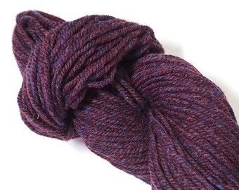 3 Ply Mulberry Maroon Heather Rug Wool Yarn, Rug Punch Needle Yarn, Hand Dyed Yarn, Dyed Rug Wool, 4 Ply Wool Yarn, Extra Bulky Yarn