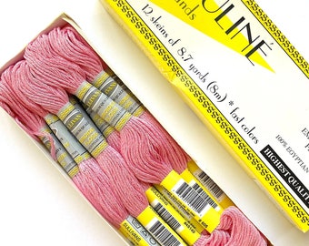 Sullivans 12 pack Embroidery Floss - Color 45140 Light Cranberry Similar to DMC 605 Embroidery Notions Punch Needle Floss, Embroidery Thread