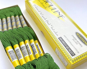 Sullivans 12 pack Embroidery Floss Color 451254 Dark Parrot Green Similar to DMC 905, Punch Needle Floss, Embroidery Thread