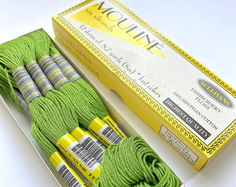 Sullivans 12 pack Embroidery Floss Color 45164 Bright Chartreuse Similar to DMC 704, Punch Needle Floss, Embroidery Thread