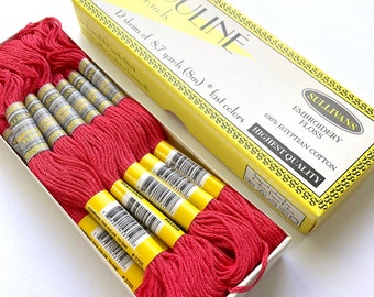 Sullivans 12 pack Embroidery Floss - Color 45359 Dark Melon Similar to DMC 3705 - Embroidery Notions Punch Needle Floss, Embroidery Thread