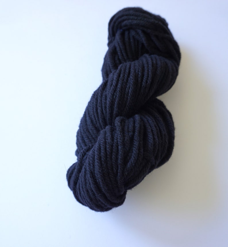 4 Ply Rug Wool Yarn Black, Rug Punch Needle Yarn, Rug Yarn, Hand Dyed Yarn, Dyed Rug Wool, 4 Ply Wool Yarn, Extra Bulky Yarn image 2