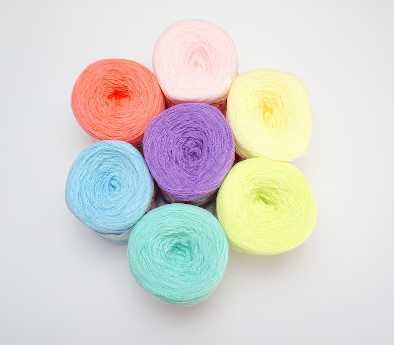 Pastel Yarn Pack Punch Needle Yarn Pack Omega Cryl Acrylic Etsy