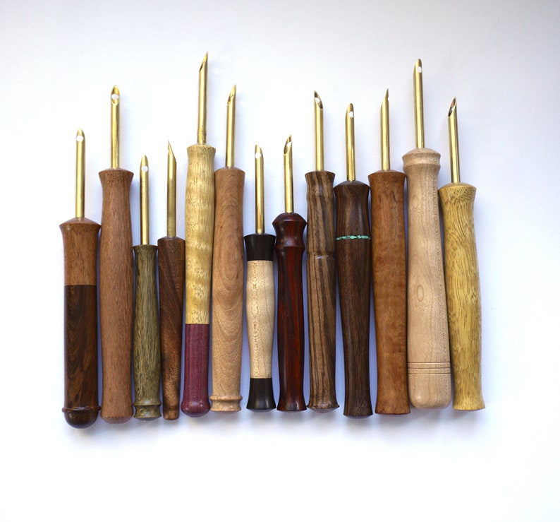Wood Turned Punch Needle Tool Hawaiian Koa Custom One Of A Kind Punch Needle