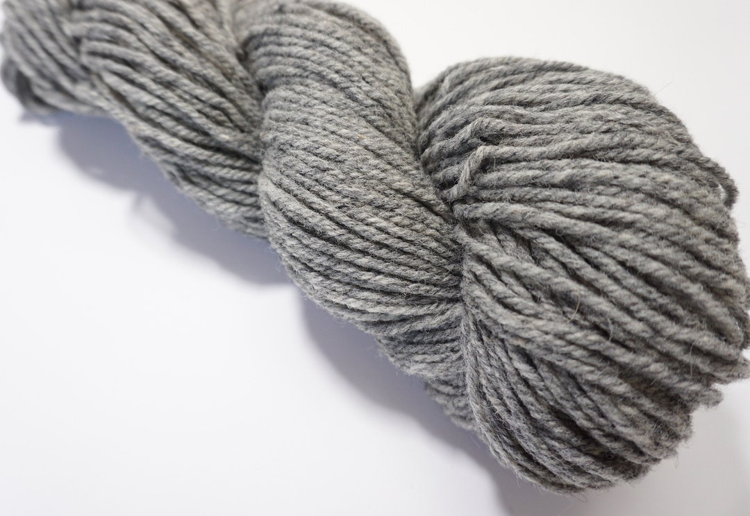 3 Ply Rug Wool Yarn Gray, Rug Punch Needle Yarn, Rug Yarn, Hand Dyed