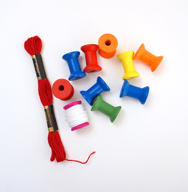 Embroidery Floss Organizers 10 Pack Wooden Spools Punch Needle Floss Spools Wooden Spools for Embroidery Floss Embroidery Thread Spools
